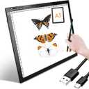 Light Box Drawing Pad A3, Tracing Board with Type-C Charge Cable and Brightness Adjustable for Artists, AnimationDrawing, Sketching, Animation, X-ray Viewing (A3-S)