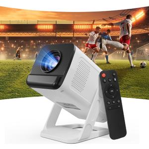 Mini Projector for Bedroom & Outdoor, Smart Phone Control App, Android 14 Portable Proyector, 1080P with 4K Support, WiFi 6 Bluetooth 5.4, 210, Auto Keystone, 40-100" Short Throw Movie Projector