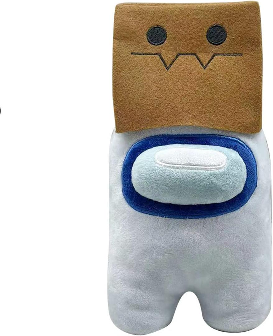Just Toys AmongUs Halloween Plush  7 White Crewmate w/Paper Bag Hood, Soft Squeezable, Officially Licensed Just Toys AmongUs Halloween Plush  7 White Crewmate w/Paper Bag Hood, Soft Squeezable, Officially Licensed