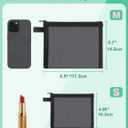 2 x 4 Pack Mini Cosmetic Bags for Lipsticks, Small Mesh Makeup Bag with Zipper for Home Office Purse Multipurpose Nylon Bag (Black)