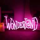 Wonderland Neon Signs Alice In Wonderland Neon Light for Wall Art Decor, Dimmable Pink LED Neon Lights for Bedroom Theme Hotel Bar Decorations Halloween Christmas Kids Gifts 7 * 16 IN