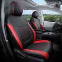 Customized for Toyota Sienna Seat Covers 2021-2026 Sienna 7 Seats 3 Row, Leather Car Seat Covers Waterproof Seat Covers Full Set for Cars, Car Seat Protectors, Airbag Compatible(BlackRed)