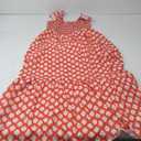 LOLONG Maxi Dress for Women Summer Boho Spaghetti Strap Square Neck Ruffle Beach Sun Dress (Large, Printed Vermilion)