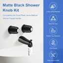 Metal 2 Piece Shower Knob Replacement, with Tub Spout, 2 Handle Tub Shower Faucet Set Compatible with Pfister Verve Tub Shower Faucet Hot and Cold Handles(Matte Black)