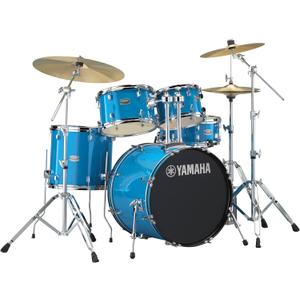 Yamaha Rydeen 5-Piece Drum Set With 20" Bass Drum, Floor Tom, 2 Toms With Ball Clamp And Wood Snare Drum, Sky Blue