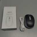 PEIOUS Wireless Mouse Jiggler - LED Wireless Mice with Build-in Mouse Mover, Rechargeable Moving Mouse for Laptop with Undetectable Random Movement Keeps Computers Awake - Black & Grey
