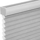 Changshade Cordless Cellular Shades, Light Filtering Honeycomb Shades for Windows, Pull Down Pleated Blinds, Easy to Install for Indoor Windows and French Doors,24" W x 64" H, Grey