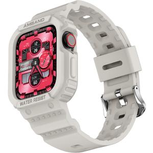 amBand E1 Sport Case Band for Apple Watch Ultra 3/2/1 & SE 3/2/1 & Series 11 10 9 8 7 6 5 4 3 49mm 46mm 45mm 44mm 42mm 41mm 40mm 38mm, Shockproof & Scratch Resistant Rugged Bumper for Men Women