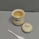 ONTUBE Ceramic Sugar Bowl with Lid and Spoon 12oz (beige)
