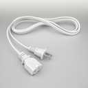 6 FT White Short Extension Cord 2 Prong Indoor Extension Power Cords Outdoor Electrical Cord with Single Plug 18AWG Extension Cable for Small Appliances Lamps, 1 Pack