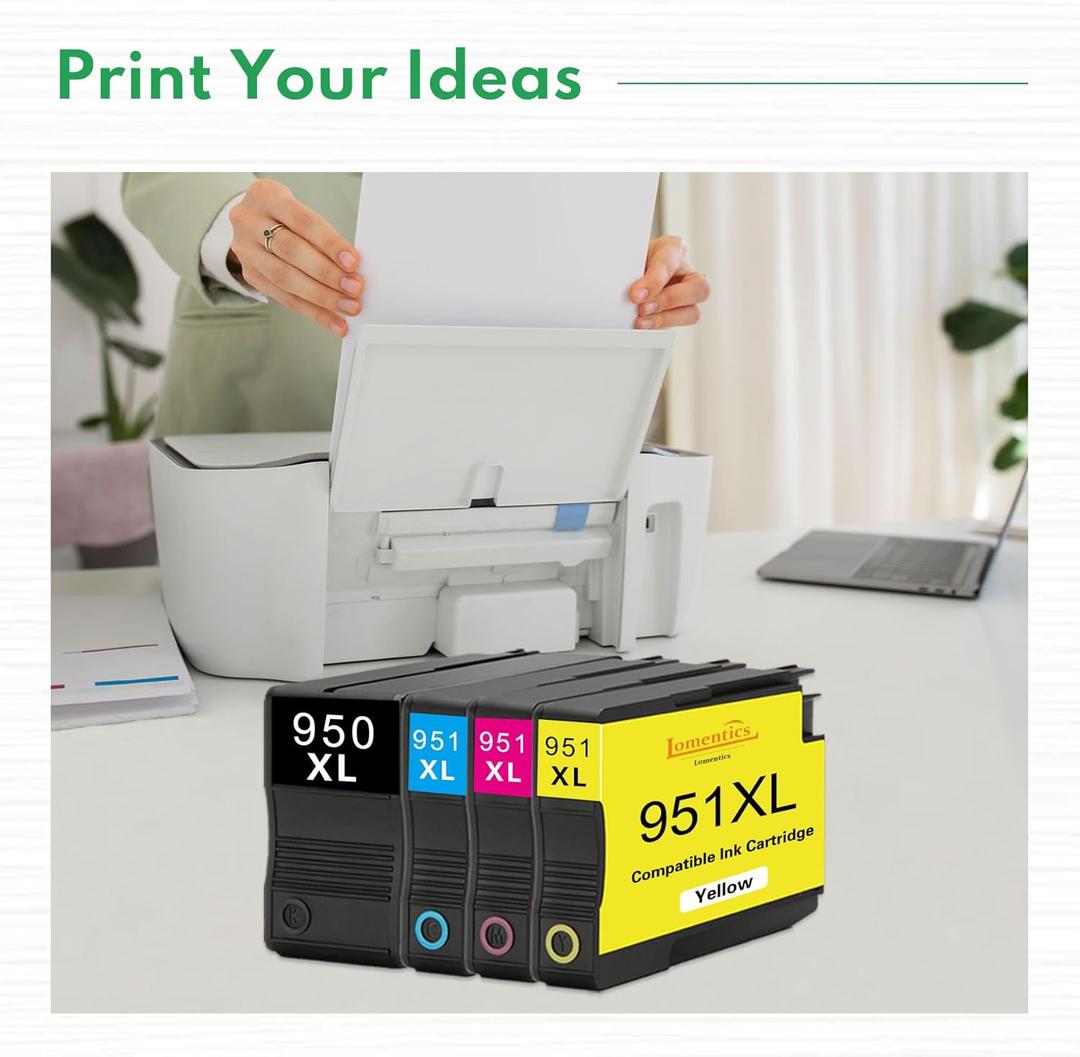 TOKYOINK 950xl and 951xl Ink Cartridges Combo Pack Replacement for HP 950 951 Ink Cartridges Combo Pack Works for HP 8600 Officejet Pro 8610 8620 8630 8100 8615 Black Cyan Magenta Yellow, 4 Pack