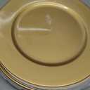 ZEAYEA 12 Pack Gold Charger Plates, 13 Inch Plastic Round Dinner Charger Plates for Wedding Party, Elegant Tabletop Decor