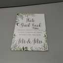 Toctose 8x11 Inch Wooden Wedding Signs for Ceremony and Reception, Rustic Vintage Photo Guest Book Sign with Stand