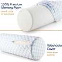 Nestl Neck Roll Pillow for Pain Relief - Premium Memory Foam Bolster Pillow for Sleeping with a Breathable Cooling Cover - Comfy Cylinder Neck Roll Pillow