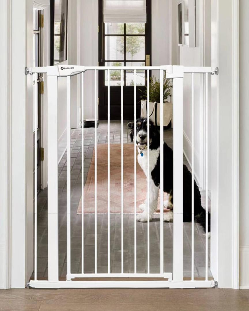 42" Extra Tall Baby Gate for Stairs and Doorways, Fits Openings 29.5"-40.5" Wide, Auto-Close, Pressure-Mounted Pet and Dog Gates, Secure Your Home While Keeping Your Little Ones SafeWhite