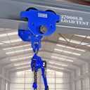 3Ton/6600LB Beam Trolley 4 8in Adjustable Flange Width, Heavy Duty Manual Push Trolley w/Dual Track Rollers for Crane Lifts, Garage Hoists, Straight/Curved I Beams