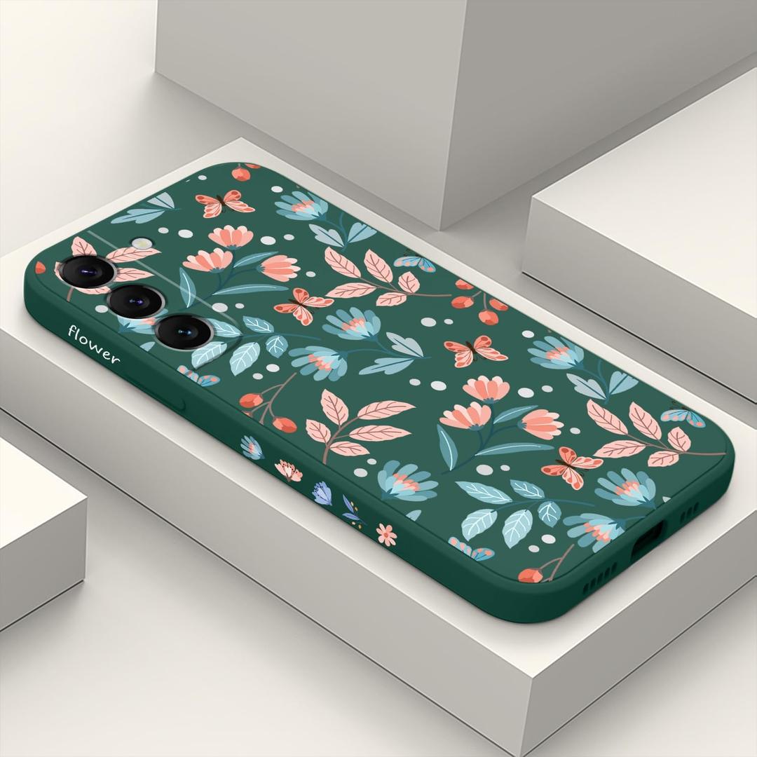 for Samsung Galaxy S22 Case, Case for S22 Galaxy Liquid Silicone Soft Slim Fashion Design Flower Phone Protective Phone Cover 6.1"-Leaf Green for Samsung Galaxy S22 Case, Case for S22 Galaxy Liquid Silicone Soft Slim Fashion Design Flower Phone Protective Phone Cover 6.1"-Leaf Green