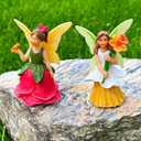 Mood Lab Fairy Garden Figurines - Flower Fairies Set (2 pcs) - Narcissus & Rose - Miniature Decorative Statues & Accessories - Outdoor & Indoor Garden Decor