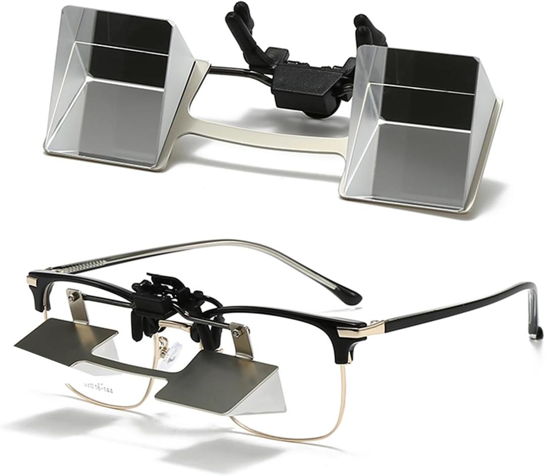 New Lazy Glasses 90 Degree for Lying Down Reading or Watching TV,Clip Glasses No Frame Arm