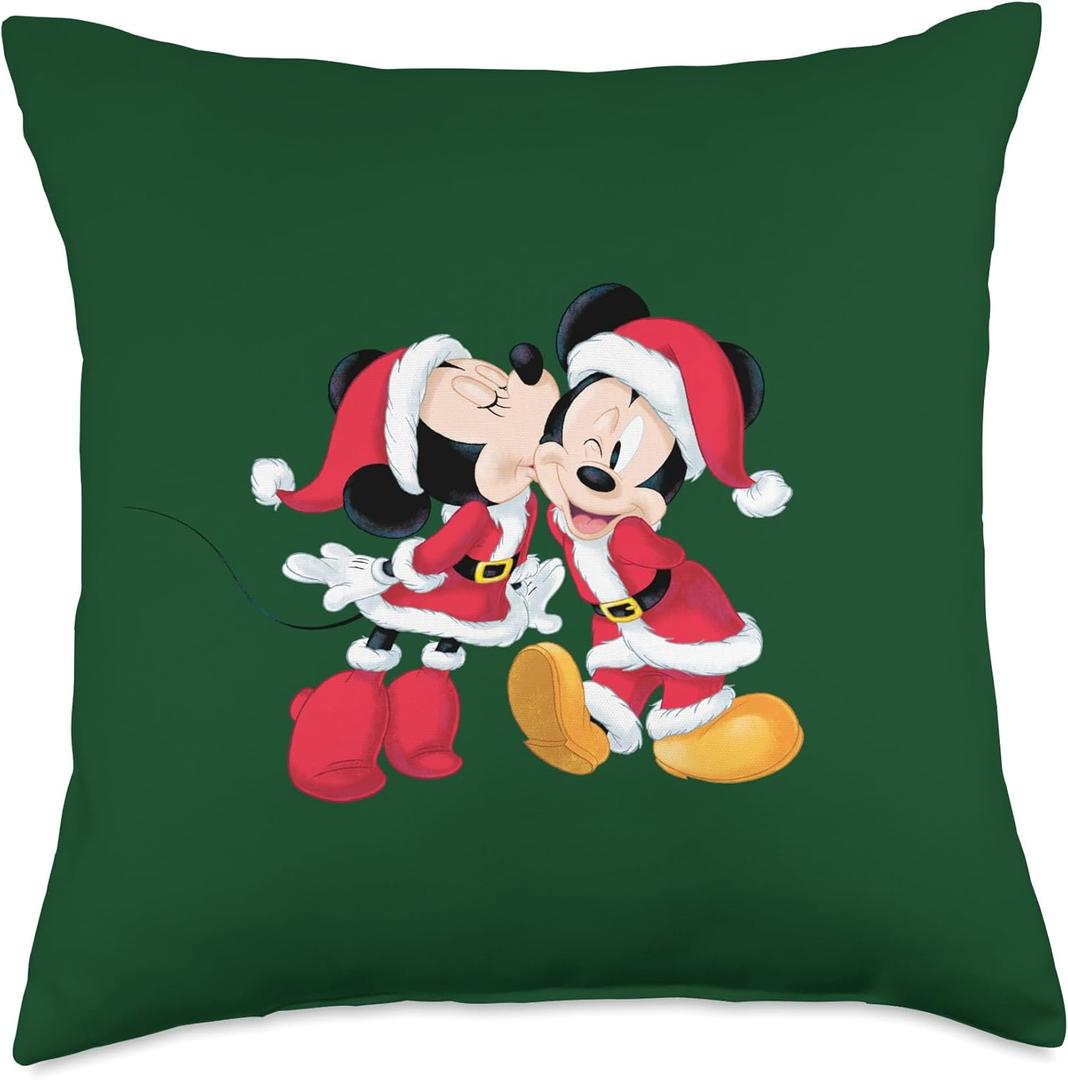 Disney Santa Mickey and Minnie Mouse Holiday Throw Pillow (18x18)