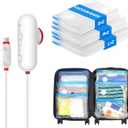 VMstr Vacuum Storage Bags with USB Electric Pump, 6 Pack Carry-on Size Space Saver for Clothes and Clothing Travel, Compression Bags for Clothes