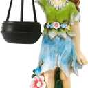 Pohabery Fairy Garden Statue Solar Garden Fairy with Lantern Light Outdoor Decoration Waterproof Solar Sculpture for Patio Yard Lawn Gift for Mom Grandma