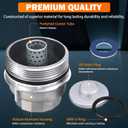 15620-31060 Oil Filter Housing Cap Assembly Kit for Toyota Rav4 Tundra 4Runner Camry Highlander Tacoma Lexus RX350 Aluminum Oil Filter with Wrench Drain Plug Replace 1562031060 15643-31050 04152-YZZA1
