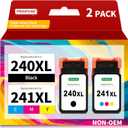 240XL 241XL Combo Pack PG-240XL CL-241XL Replacements for Canon 240 and 241 Ink Cartridges Black Color Used with Canon Pixma Printer MG3600 MG3620 TS5100 TS5120 MG3520 MG2120 MX452 MX512