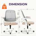 NEO CHAIR Office Desk Gaming Ergonomic Computer Chair with Lumbar Back Support Adjustable Height Swivel Rolling Wheels Flip-up Arms Mesh Chair for Home Vanity (Beige)