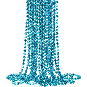ZZYFGH 12 Pcs Teal Bead Necklaces, 33" 7mm Teal Mardi Beaded Necklaces Mardi Gras Beads School Spirit Day Necklace for Mardi Gras Party Christmas Festive Events, Party Favors Wedding Birthday Gender Reveal Party Supplies Decor