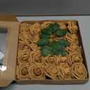 Higfra Artificial Flowers 25pcs Real Looking Gold Foam Fake Roses with Stems for DIY Wedding Bouquets White Bridal Shower Centerpieces Arrangements Mothers Day Party Tables Decorations