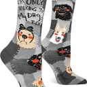 ANTI BASIC Novelty Cat Socks Gift for Women(Fits Women Shoe Size 6-12) (Rabbit)