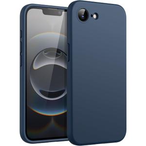 JETech Liquid Silicone Case for iPhone 16e 6.1-Inch 2025, Silky Soft Touch Full-Body Protective Phone Case, Anti-Scratch Shockproof Cover with Microfiber Lining (Navy Blue)