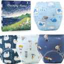 Upairy Potty Training Pants Cotton Absorbent Training Underwear for Toddler Boy and Girls 2T-5T,Soft Absorbent & Leak-Proof with Characters(4PCS,L)