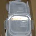 Soup Containers with Lids Glass 32 oz, 4 Cup Borosilicate Glass Food Storage Containers, Microwave & Freezer Safe Jars, Small Square Meal Prep Bowl for Salad, Fruit, Lunch, Ice Cream, Travel, 4 Pack