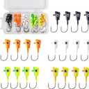 Shad Darts Crappie Jigs, ZINC-TECH Shad Shape Underspin Jig Heads 1/32oz 1/16oz 1/8oz 1/4oz for Crappie Bass Panfish Trout Perch Walleye (1/8oz(3.5g)-20PCS-5 Colors)