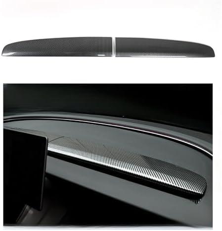 StarYtbl Center Dashboard Cover Wrap Compatible with 2024-2026 Model 3 Highland and 2025 2026 Refresh Model Y Juniper, Interior Decoration Accessories (Dashboard Cover - Gloss Carbon Fiber Pattern)