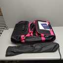 Rengue 23" Dance Duffle Bag with Garment Rack, Rolling Garment Bags for Travel, Wheeled Upright Luggage Closet Suitcase in Black+Pink