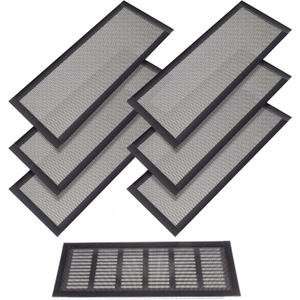 Shappy Magnetic Floor Vent Covers Air Vent Screen Register Trap Magnetic Floor Register Mesh Covers Rectangle PVC Mesh Cover for Wall Ceiling Floors Catch Debris Hair Insect(4 x 10 Inches, Black)