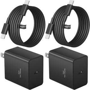 USB C Charger Type C Charger Fast Charging 10FT 45W Samsung Chargers 2-Pack with iPhone Air/17/17 Plus/17 Pro/17 Pro Max/16/16 Plus/16 Pro/16 Pro Max/15/15 Pro Max/iPad Pros/Galaxy S25 S24,Android