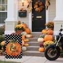 Garden Flag It's Fall Ya'll 1218 Inch Double Sided Burlap Polka Dot Pumpkin Flag Outside Vertical Holiday Yard Decorations (BLACK)