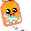 Besoar Pharmacy Tech Shaker Nurse Badge Reel - Nursing Badge Holder Retractable with ID Clip,Funny Pill Bottle Name Tag Card Accessories with Alligator Clip for Nurse Student Work Hospital