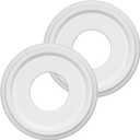 2 Pack Molded PU Ceiling Medallion for Light Fixtures and Pendants 10"OD x 4"ID x 1 "P (Fits Canopies up to 7-1/4") White