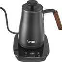 brim Temperature Control Electric Gooseneck Kettle with Capacitive Touch, Black (0.8 Quarts)