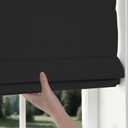 Changshade No Drill Roman Shades Cordless Blinds Blackout for Indoor Windows, Room Darkening Black Out Tension Rod No Hardware No Tools Inside Mount, Shade Size 35 Inches Wide 64 Inches High, Black