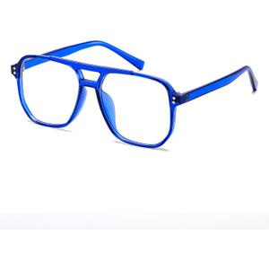 FEISEDY Blue Light Blocking Glasses Fake Nerd Clear Square Computer Lightweight Pilot Glasses Frame Oversized B2866