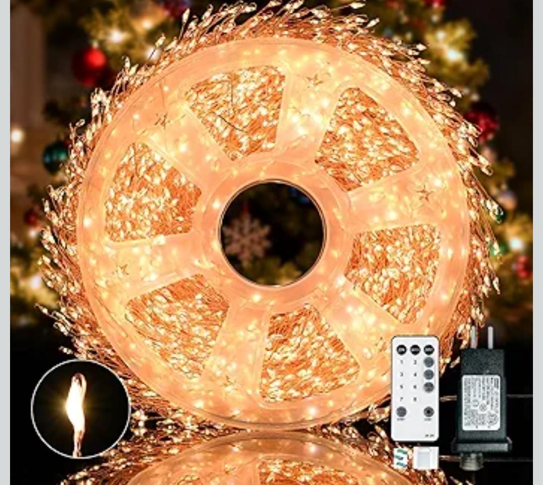 LED Firecracker String Lights 8modes Warm White 20×6