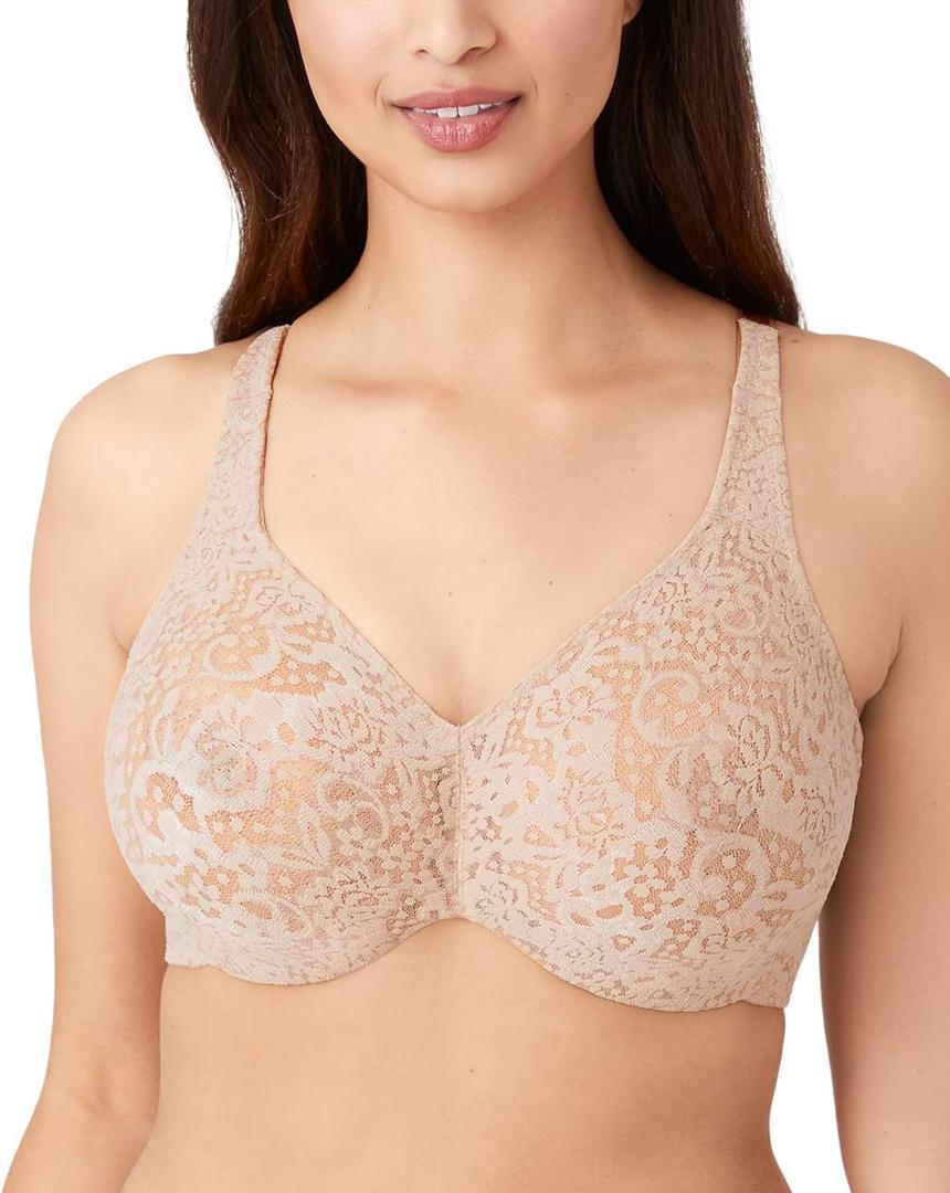 Wacoal Women's Halo Lace Unlined Full Coverage Underwire Bra, 65547 (36DDD)