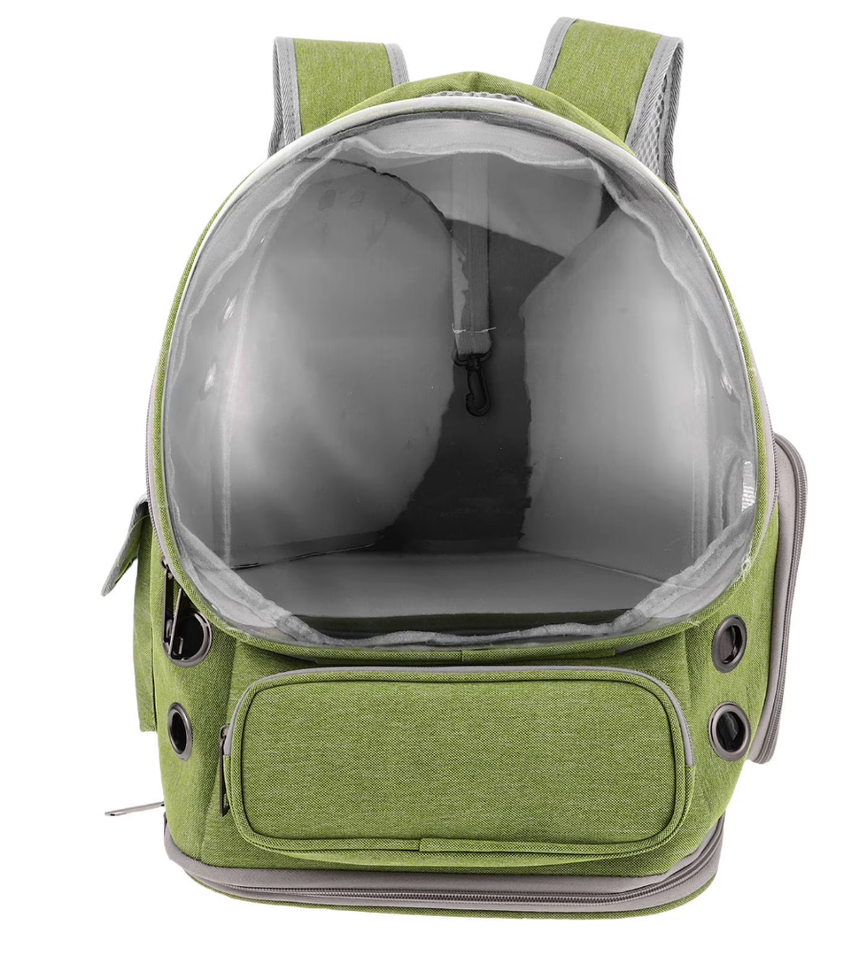 Cat Backpack Carrier, Breathable Cat Carrier Large Space Bubble Pet Backpack for Kitty Small Dog up to 15lbs, Transparent & Foldable Pet Carrier for Travel Hiking