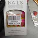 Square Press on Nails Short French Tip Fake Nails with Flower Designs False Nails Glossy Full Cover Acrylic Nail Press on Glue on Nail for Women 24Pcs